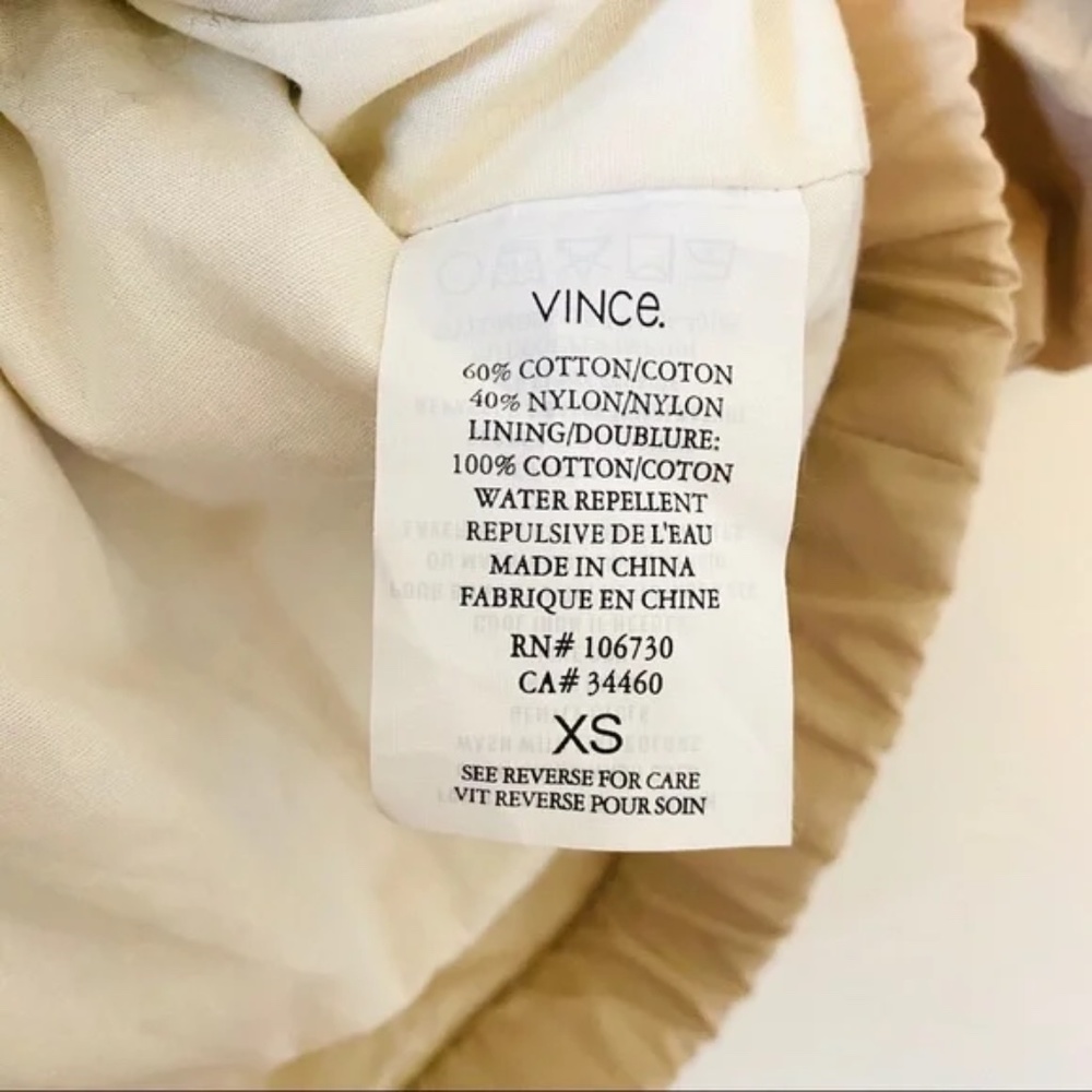 Vince jacket 3/4 sleeves summer lightweight coat size extra small xs - Picture 9 of 9
